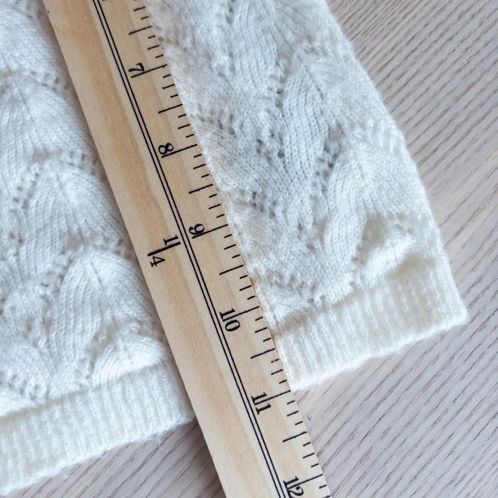 H&M Sweater Set Cream Pointelle Knit Ruffle Collar Pants Baby 6 Months